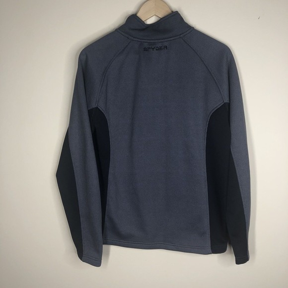 Spyder Men's Size M 1/4 Zip Sweatshirt Sweater Grey/Black Fleece Lined - Picture 6 of 9